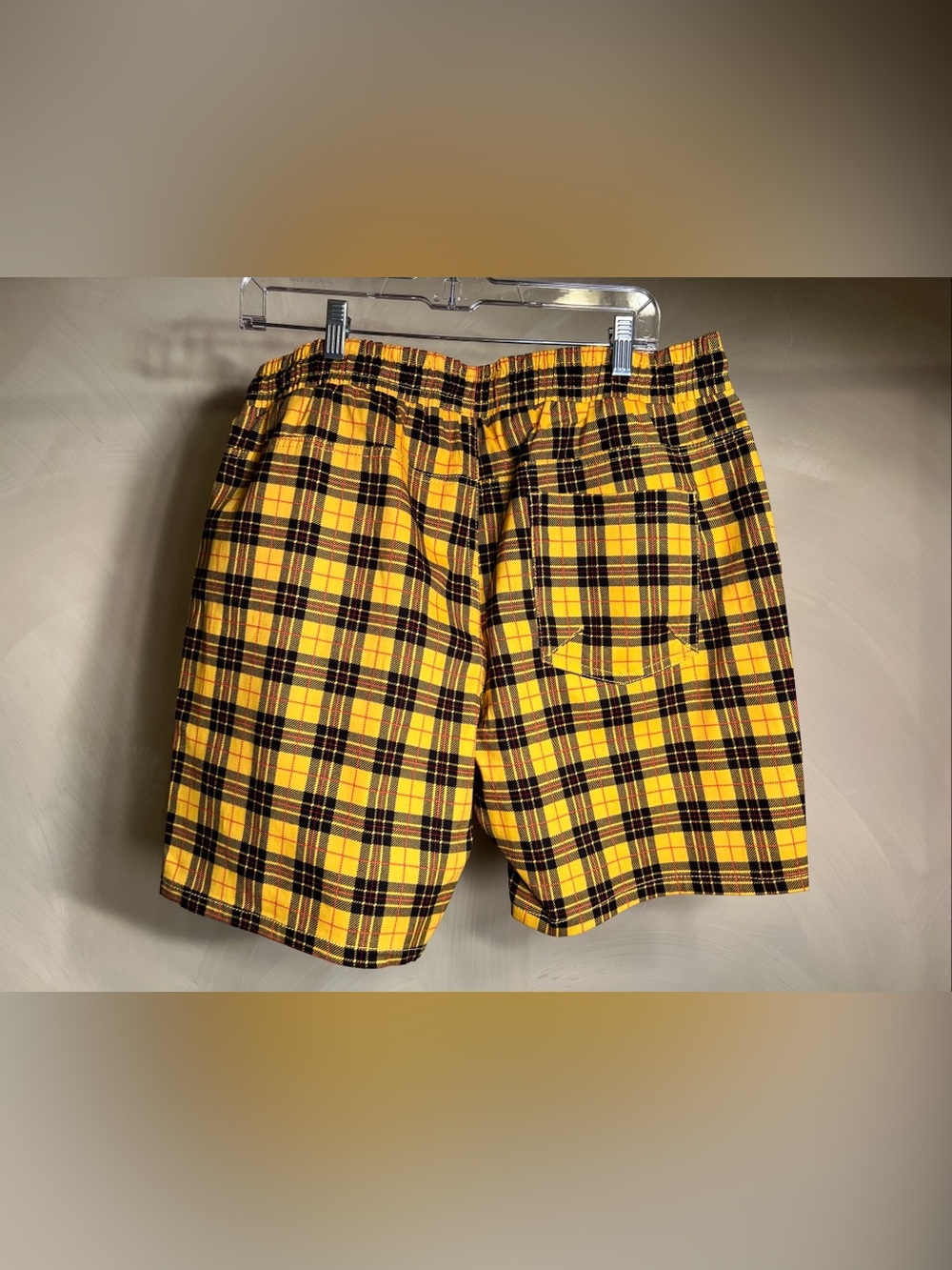 Drill Clothing Co. Fresh Prints of Bel-Air Stretch Twill Yellow Plaid Shorts|XL - Picture 2 of 14